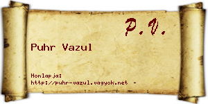 Puhr Vazul névjegykártya